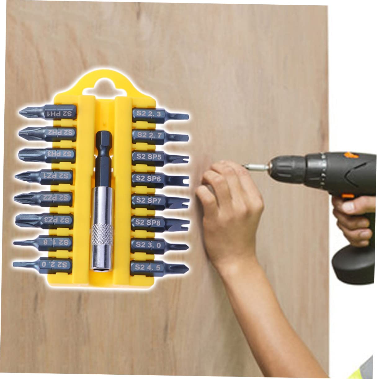 OSALADI 3 Pezzi 17 1 Set Di Cacciaviti Di Precisione 17 in 1 Punte Per Cacciavite Magnetiche in Acciaio S2 Pozis Tipo Triangolo Porta Punte Compatto