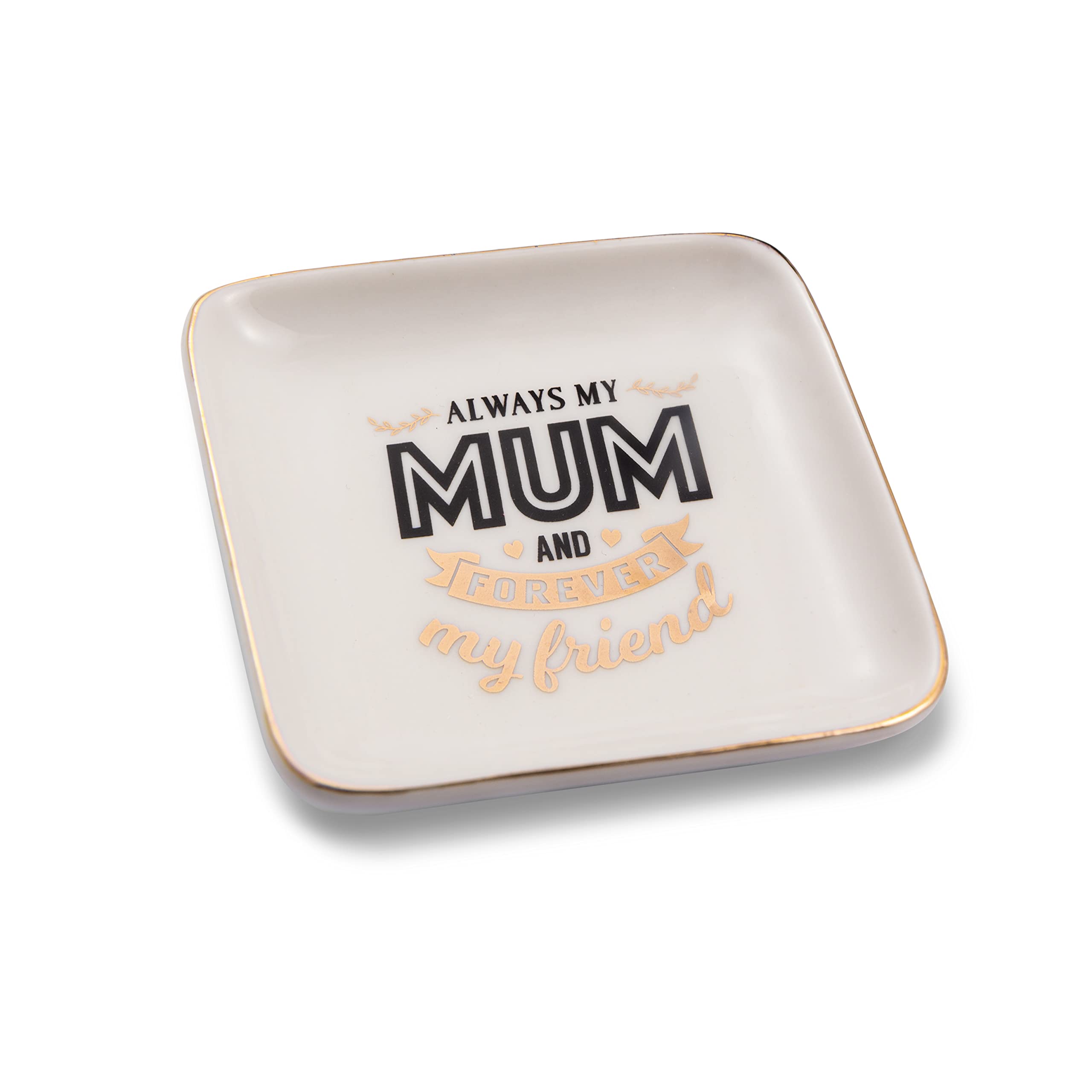 History & Heraldry Black And Gold Always My Mum Forever My Friend Ceramic Trinket Tray Sentimental Gift Idea 280000001