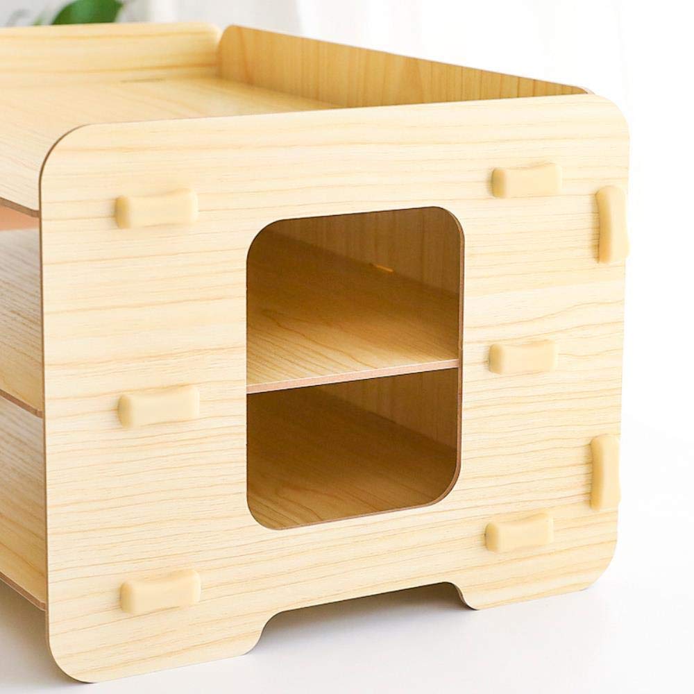 Portadocumenti, Portadocumenti Organizzatore, Portariviste Forniture per Ufficio, Portadocumenti da Scrivania a Tre Livelli Portaoggetti in Legno per Ufficio e Scuola