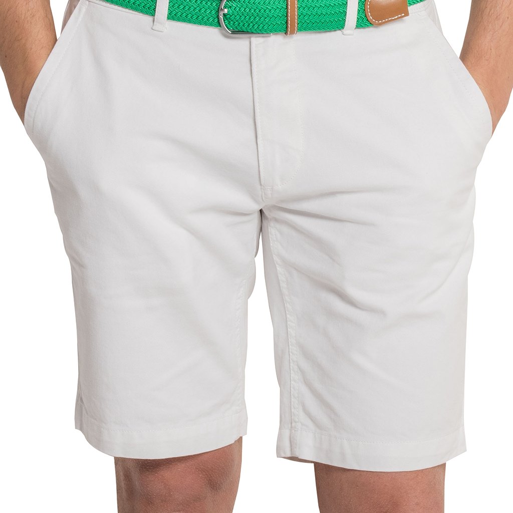 Asquith & Fox Mens Classic Chino Shorts in White - 34