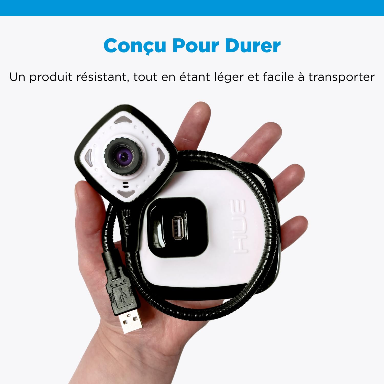 HUE HD Pro Visualiseur de Documents Caméra USB Flexible Visioconférence Noir avec Etui de Transport