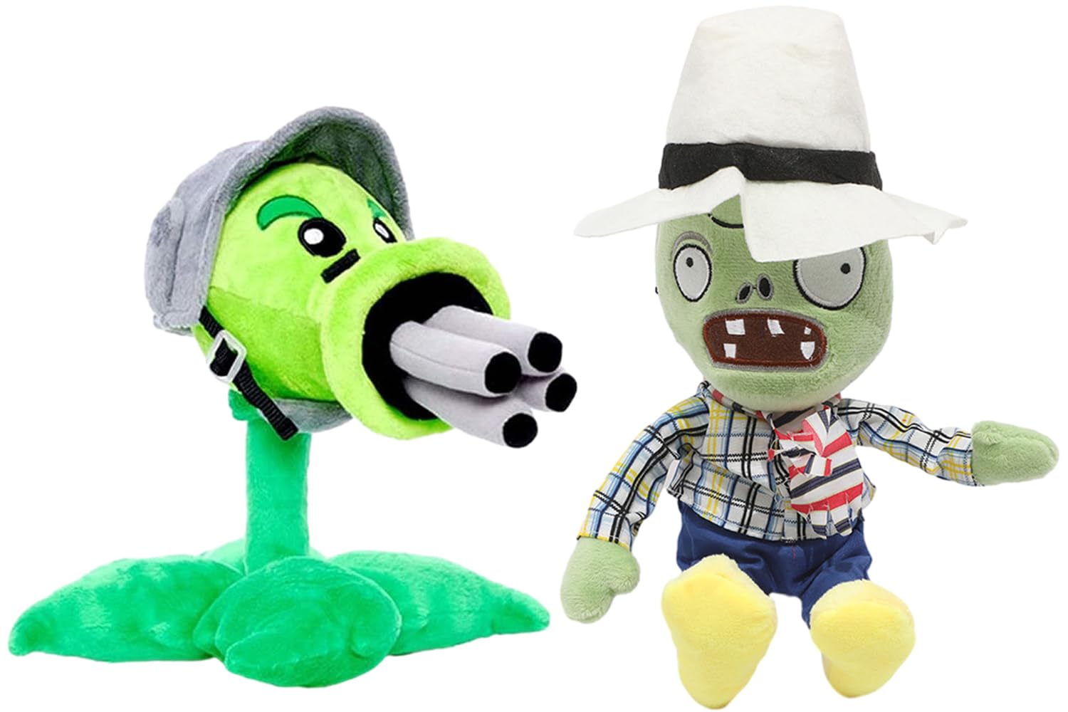 HillolyPlants vs Zombies 2 Pc Stuffed Plush Toys, Green Plant Shaped Plush Dolls, Zombie Game Theme Gift For Children