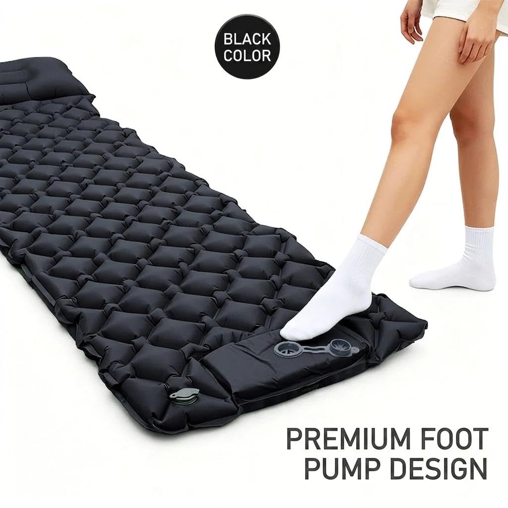 ARCSUN Matelas de Camping Autogonflant avec Pompe à Pied, Tapis de Sol Portable pour Plage, Voyage, Randonnée(Royal Blue,Taille Matelas Petit Double (60 cm x 190 cm))