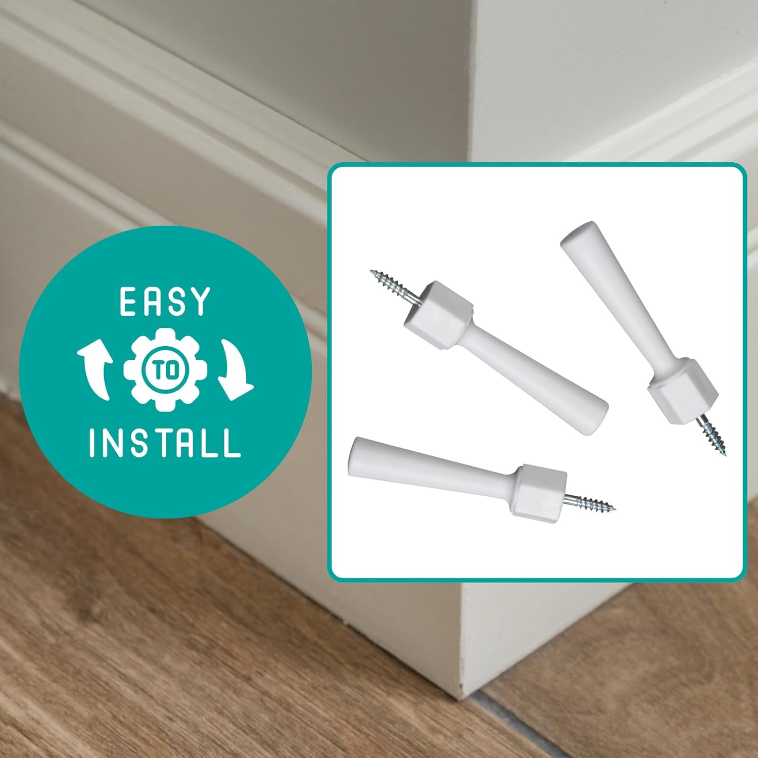 KidCo White Soft Jamb Door Stop, 3-Pack