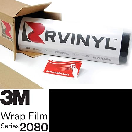 3M 2080 G12 Gloss Black 5ft x 1ft W/Application Card Vinyl Vehicle Car Wrap Film Sheet Roll