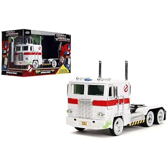 JADA TOYS 1/24 Transformers Optimus Prime Ghostbuster Color Mashup Mini Car [Parallel Import]