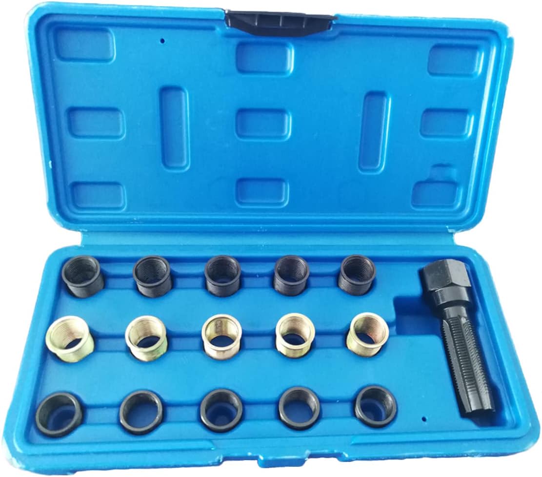 GLEAVI 16pcs Spark Plug Thread Repair Kit Helicoil Set for Cylinder Head Easy Installation Tools for High Strength Repairs