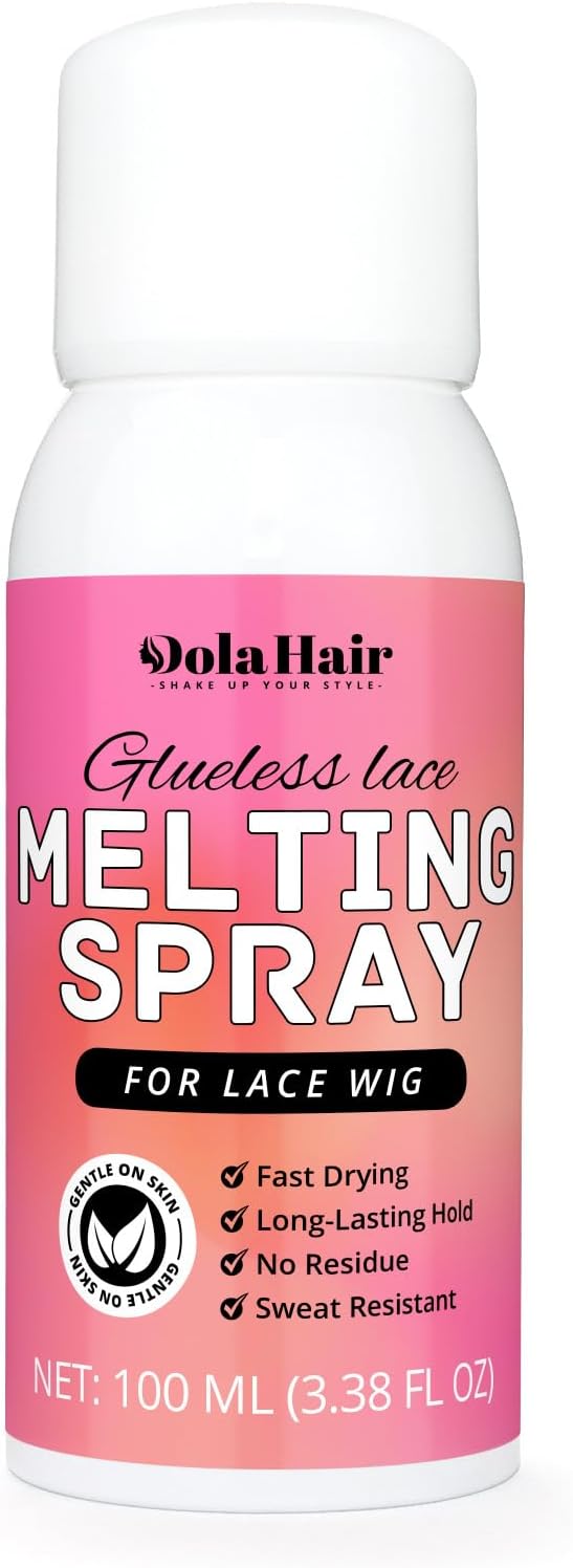Lace Melting Spray for Glueless Wig Hair Adhesive - Transparent, Low Viscosity Resin Bonding Spray for Wigs & Lace - 3.4 Fl Oz