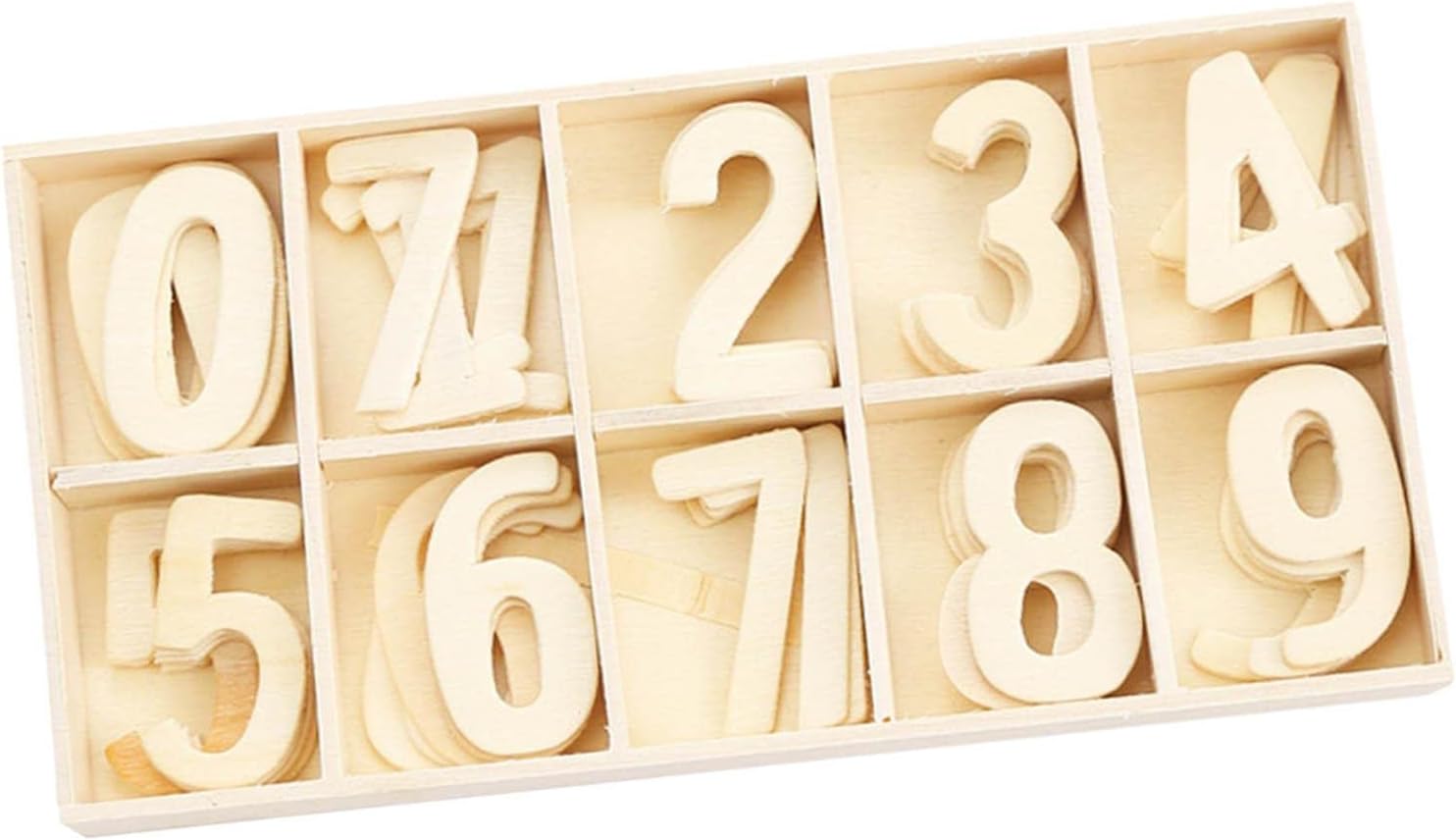 SNAPPSY 2x50 Count Wooden Numbers 0 to 9 Early Learning Displays Gift Wood Color