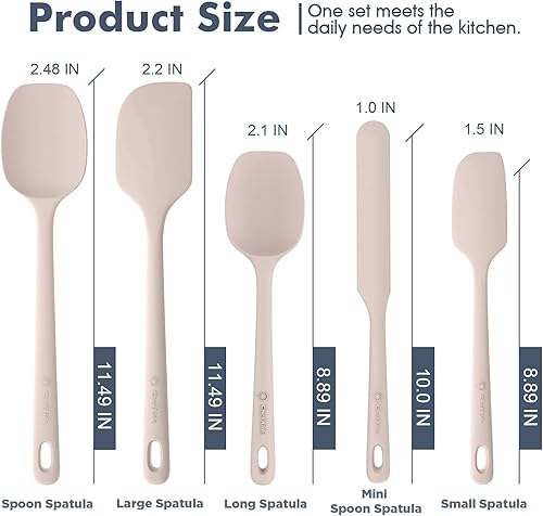 Miniatura 2 de ChefAide Juego de espátulas de silicona de 4 piezas espátula de goma de grado alimenticio mango fuerte mejorado con agarre ergonómico resistente al