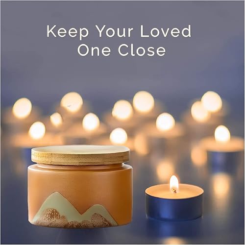 Miniatura 6 de NS Online Urnas pequeñas de recuerdo naranjas para cenizas humanas  Bonita urna pequeña de cerámica para compartir, honra a tu ser querido perdido