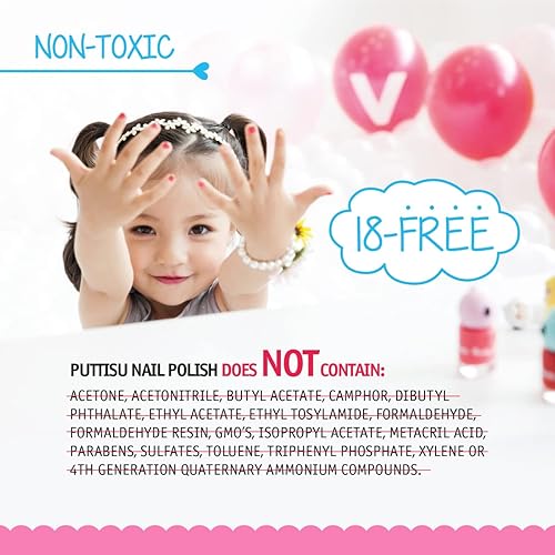 Miniatura 6 de Puttisu Kit de arte de uñas de 3 colores, no tóxico, a base de agua, juego de regalo de esmalte de uñas para niños (Macaron)