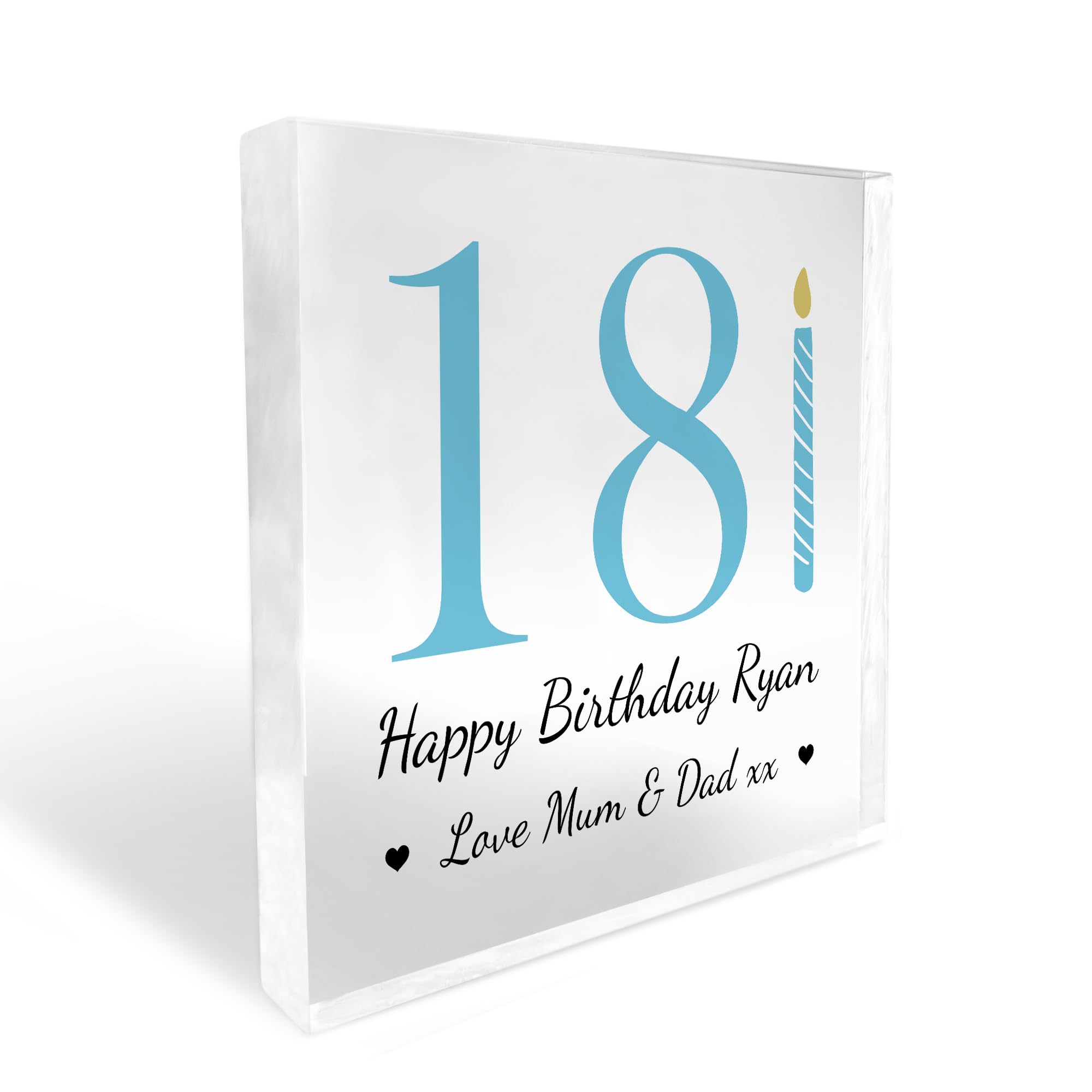 Red Ocean Personalised 16th 18th 21st 30th 40th 50th 60th Birthday Gift For Men, Acrylic Block, Birthday Gift For Son Dad Brother Uncle Grandad, Gift For Him Keepsake