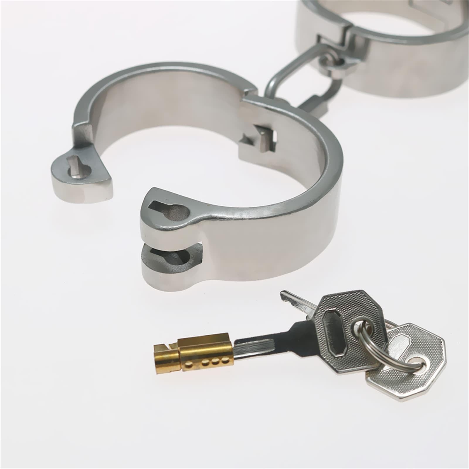 Oval Edelstahl Metall Bdsm Handfesseln Hand Manschetten, Fußfesseln Fesseln Handschellen Fußmanschetten Abschließbar Flirten SM Slave Sex Werkzeuge für Paare(Für Männer,Fußfesseln)
