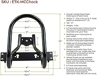 Vista 7 de Mytee Products 7" Motorcycle Wheel Chock Steel for E-Track/X-Track System - Black (2 Pack)