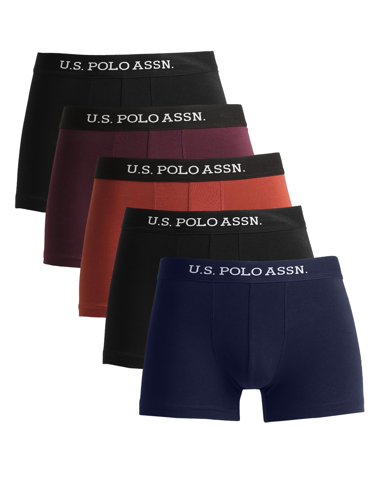 U. S. Polo Assn. Men's OET13 Anti Microbial Solid Underwear Trunks - Pack of 5-image-1