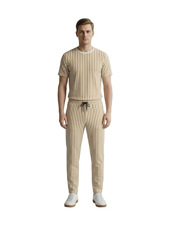 Dollar Men Co-Ord Set | Polyester Trackpants + T-Shirt | Regular Fit, Quick Dry & Breathable | Gym, Casual & Sportswear | Pack of 1