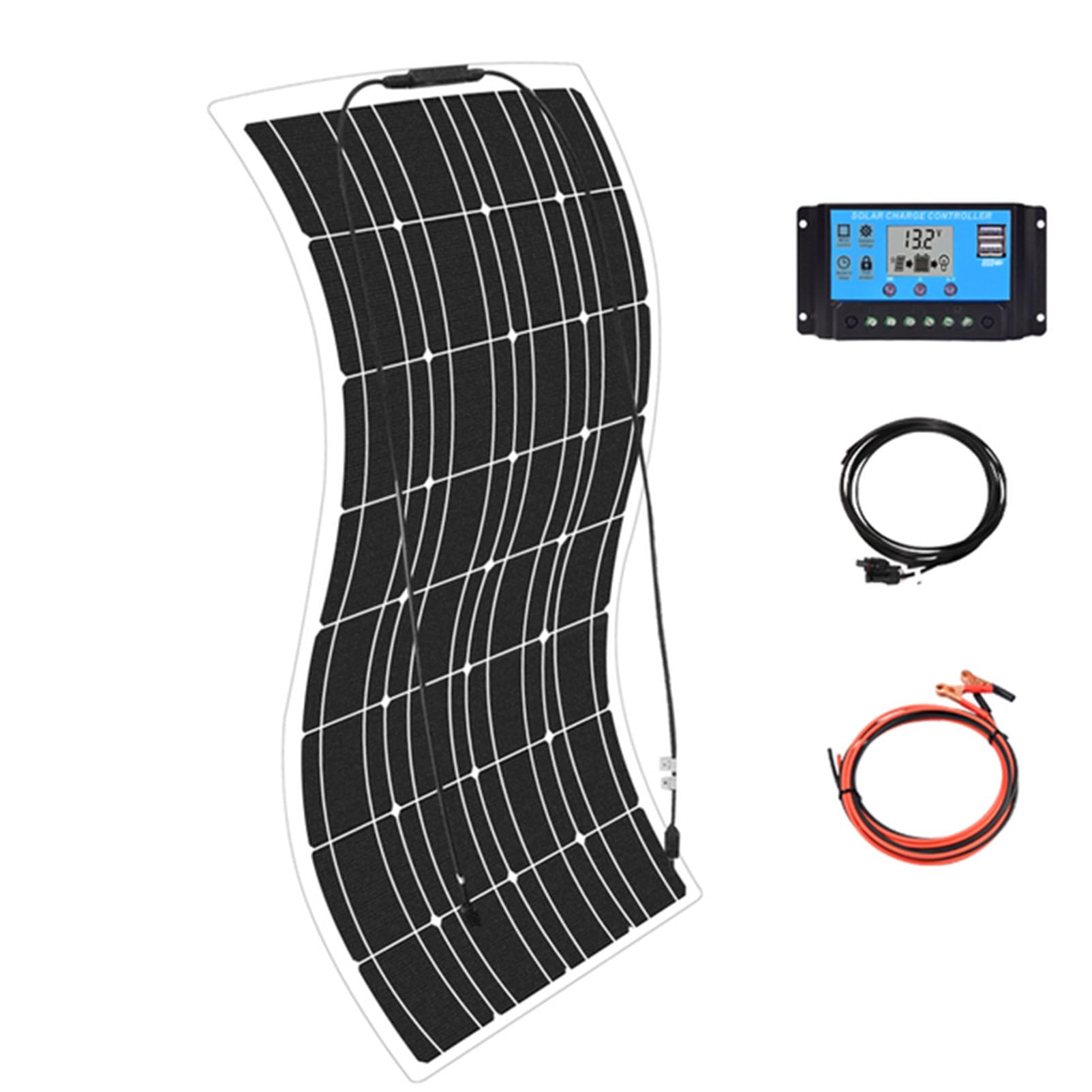 SXYKXYDL 800w Solar Panel Kit, 400w Flexible Monocrystalline Solar Panel Kit Solar Panel + 60A Solar Controller for Home, Caravan, Boat.,One