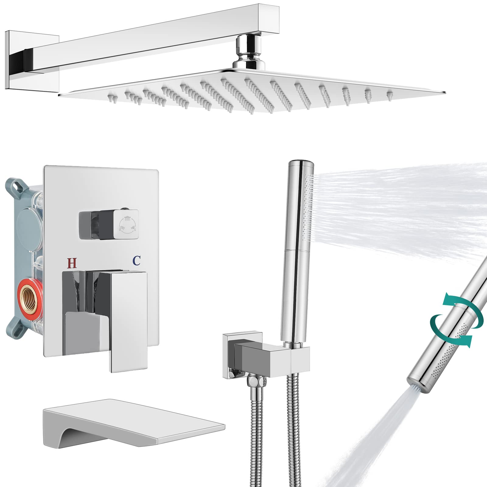 Buy Aolemi Shower System with Waterfall Tub Spout,Wall Shower Faucet