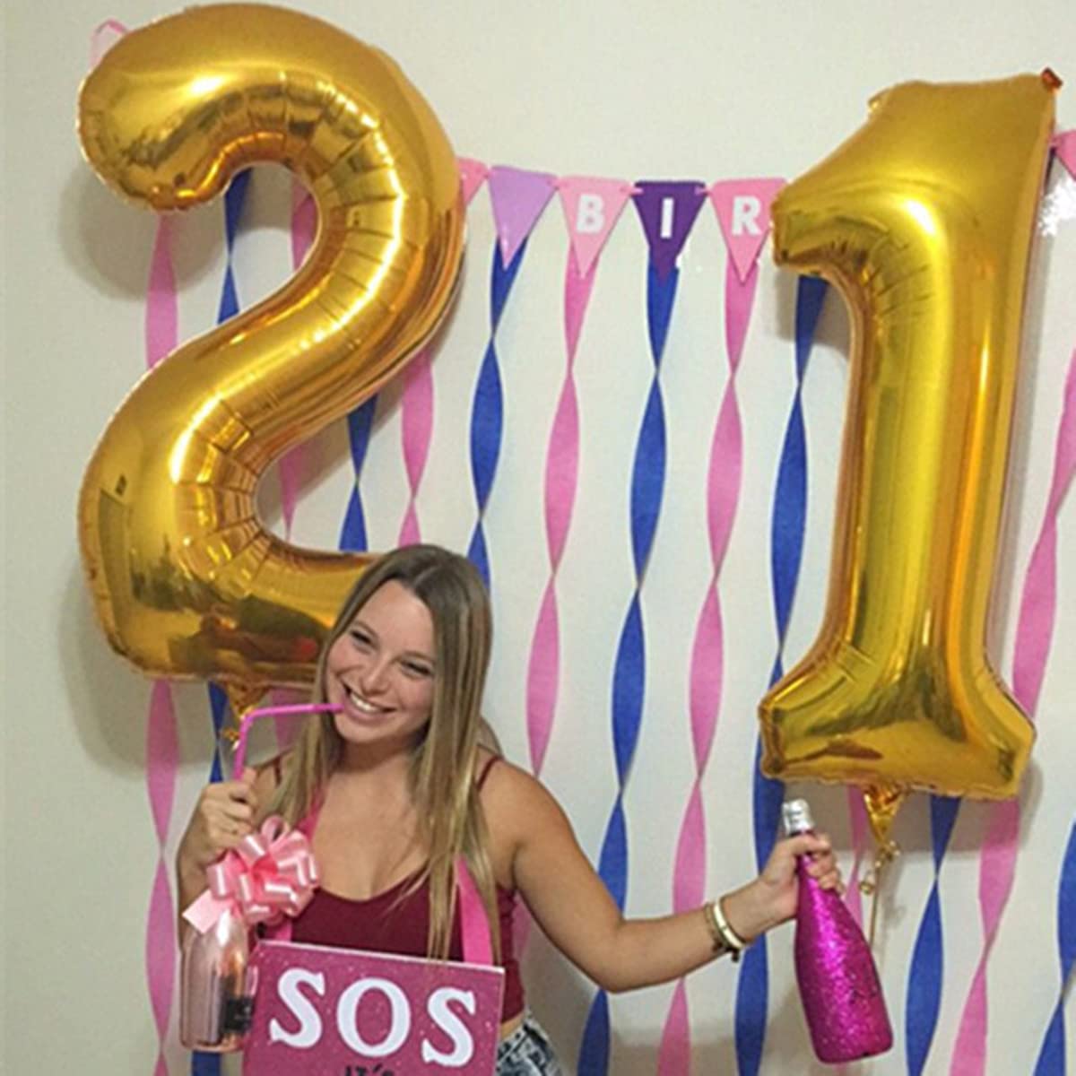 Jrzyhi Ballonnen cijfers ballon 15e verjaardag gouden reuzenfolieballon cijfer 15 helium nummer grote XXL nummer 15. Happy Birthday 15 jaar reuzennummer ballonnen voor verjaardag, bruiloft party