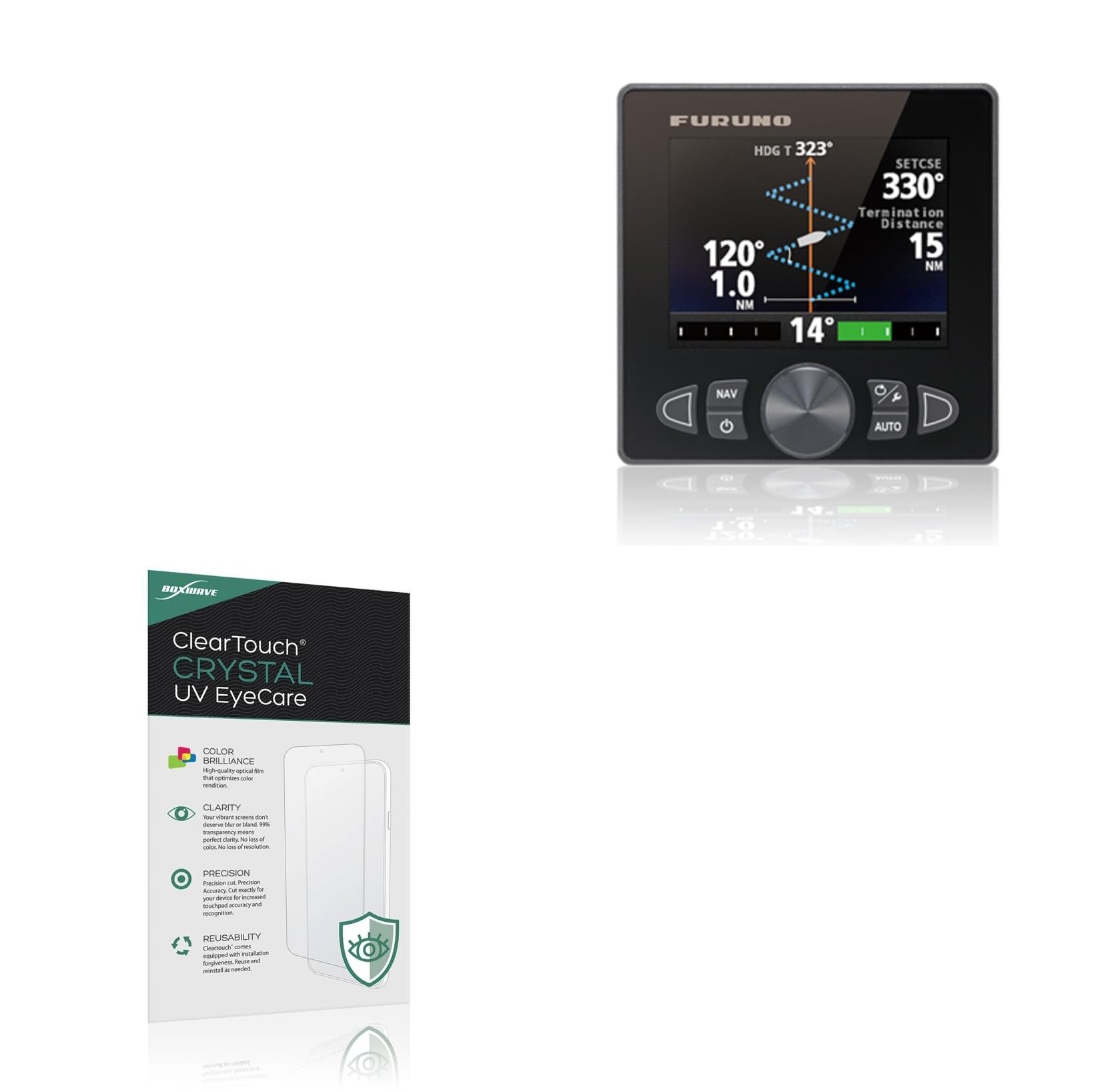BoxWave Screen Protector Compatible With Furuno NAVPILOT 711C - ClearTouch Crystal Anti-UV EyeCare (2-Pack), Filters out Harmful Blue Light Reduce Fatigue