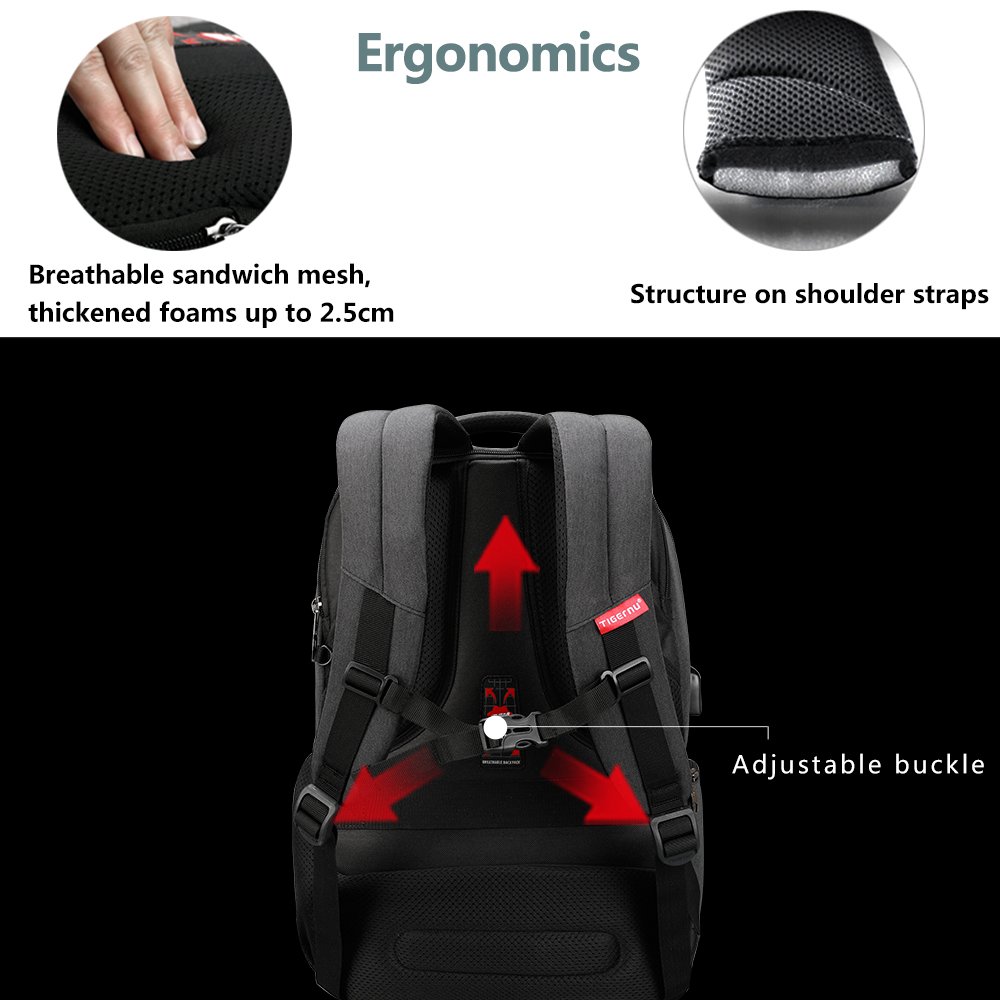 Amazon.co.jp: Tigernu 旅行用スクールバックパック 15.6インチの