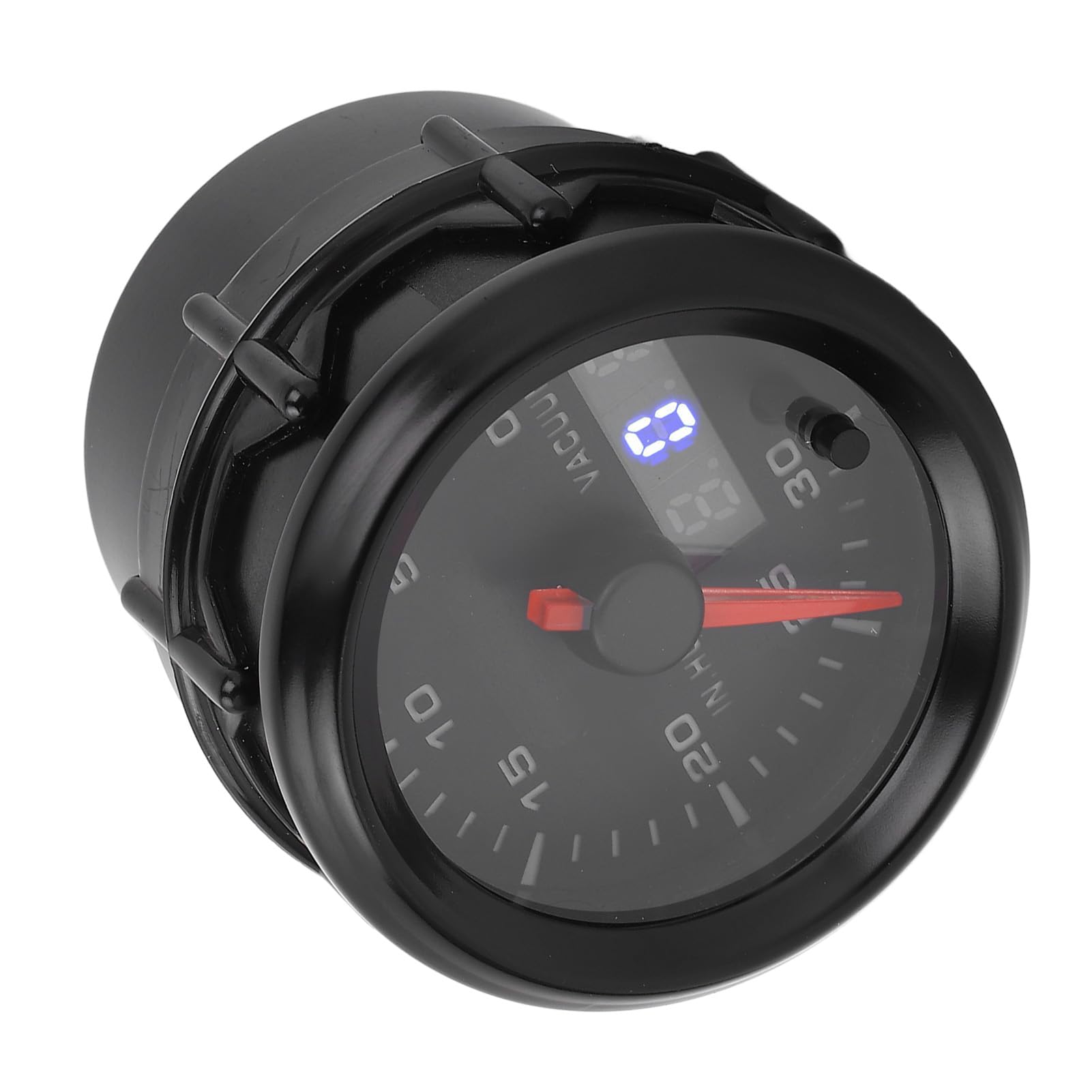 Keenso Manometr Próżniowy 52mm ABS, Ciśnieniomierz Samochodowy 0-30 IN.HG