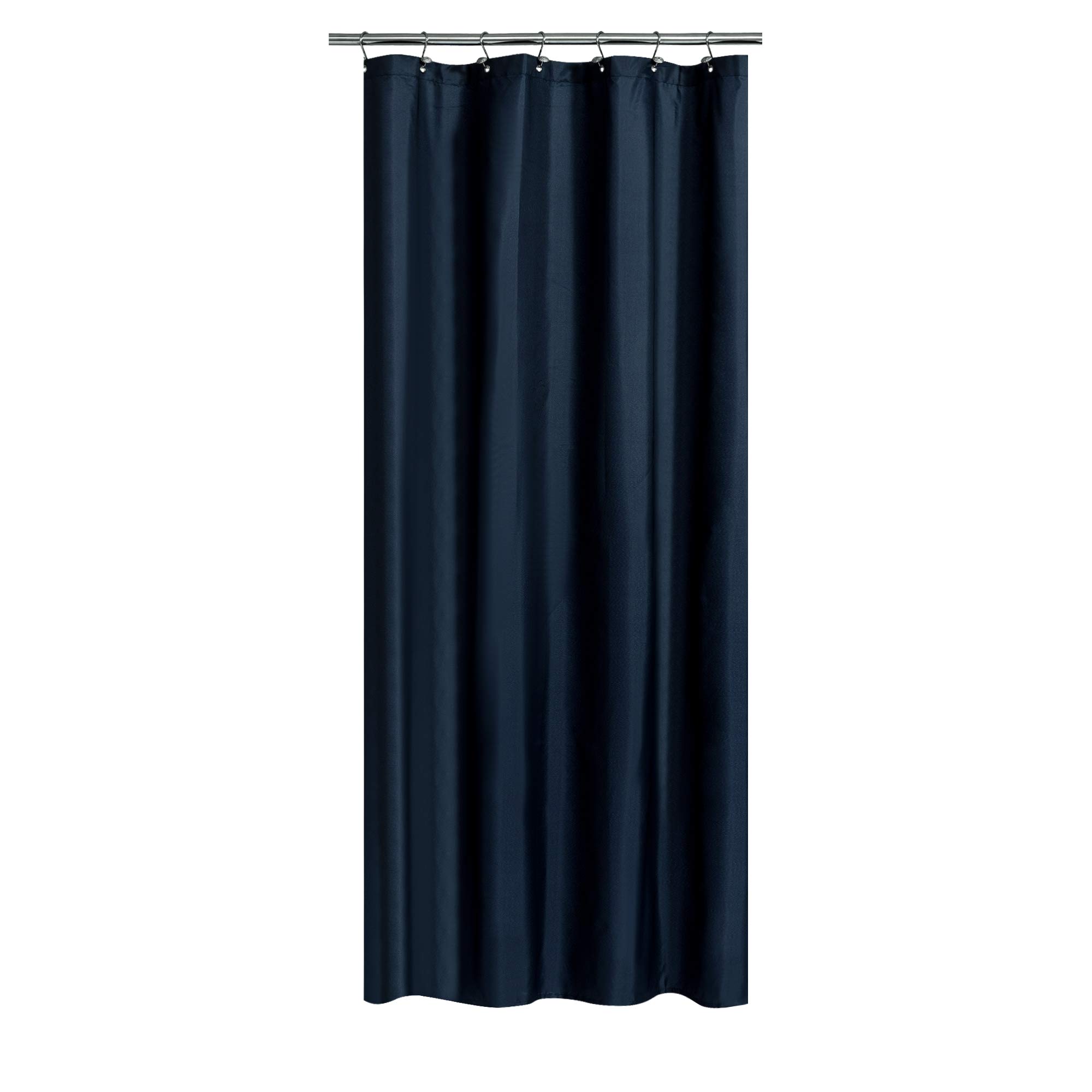 Fabric Shower Curtain or Liner 36 x 72 Inches Bath Stall Size with 2 Bottom Magnets, Hotel Quality, Washable, Water Repellent, Navy โ image 1
