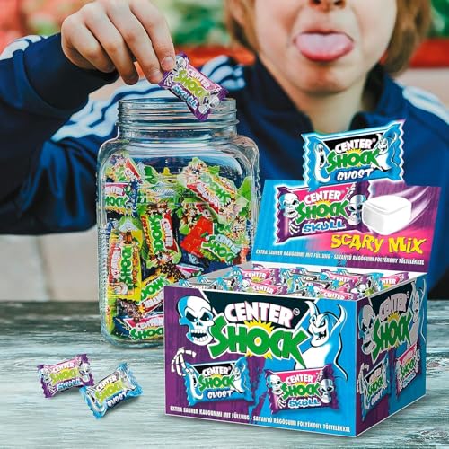 4. Bild von Center Shock Scary Mix, Box mit 100 Kaugummis, extra-sauer mit verschiedenen Sorten, geeignet für Geburtstag, Pinata, Candy-Bar & Schultüte, Weihnachten & Halloween, 400g