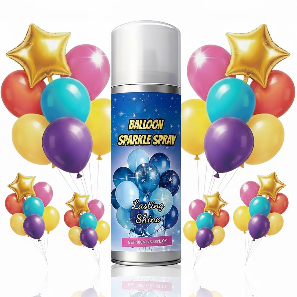 Balloon Shine Spray for Party,High Shine Balloon Spray, Fast-Drying Non-Greasy Polish for Latex Balloons,Waterproof Long Lasting High Gloss & Glow for Birthday Wedding Party Decorations