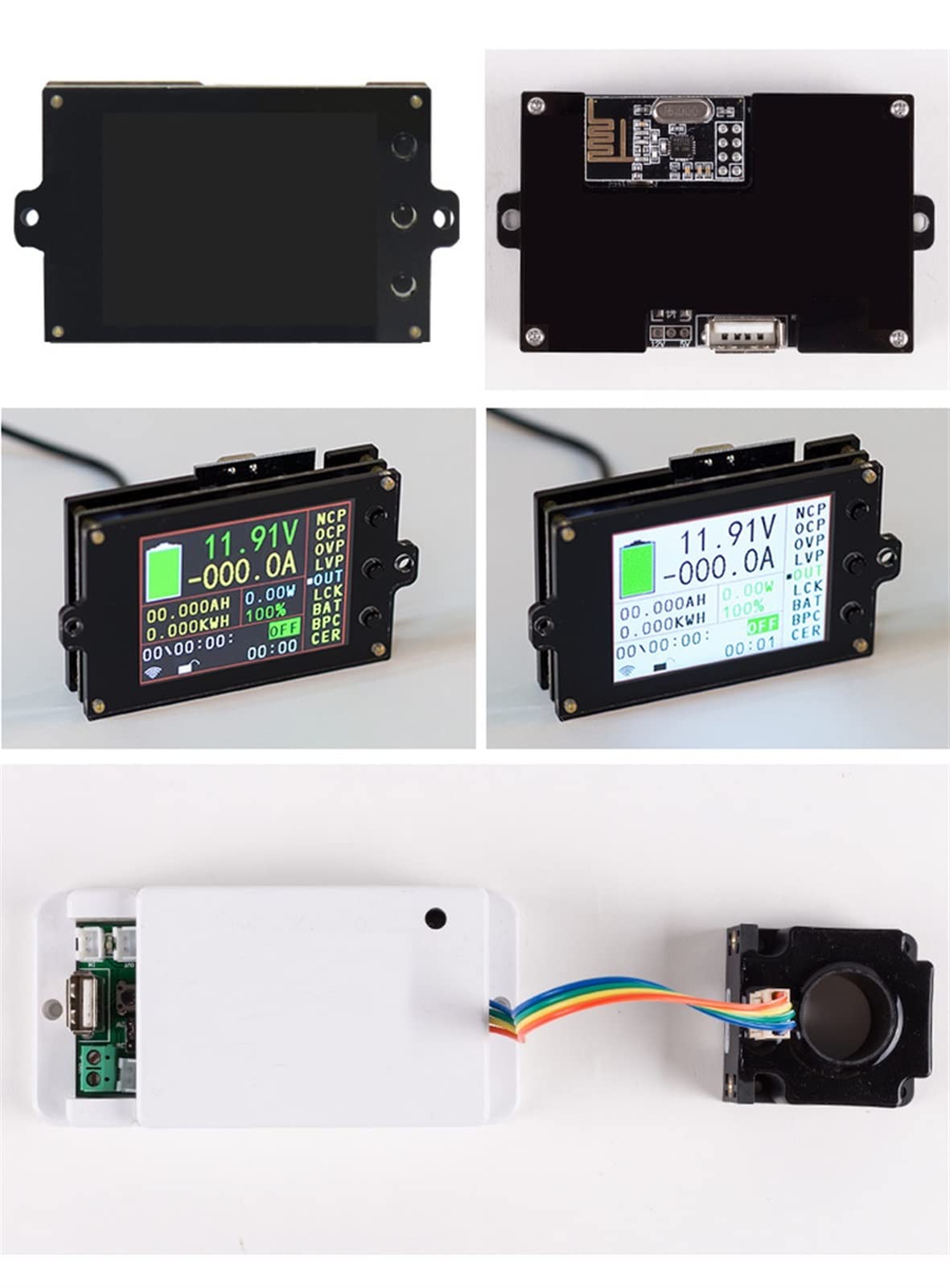 Probador de Batería, 50 0v 100a 200a 500a Medidor de voltaje inalámbrico AMMETER Solar Batería de carga COULÓMETRO CAULÓMETRO Detector de potencia probador(DC500V100A)