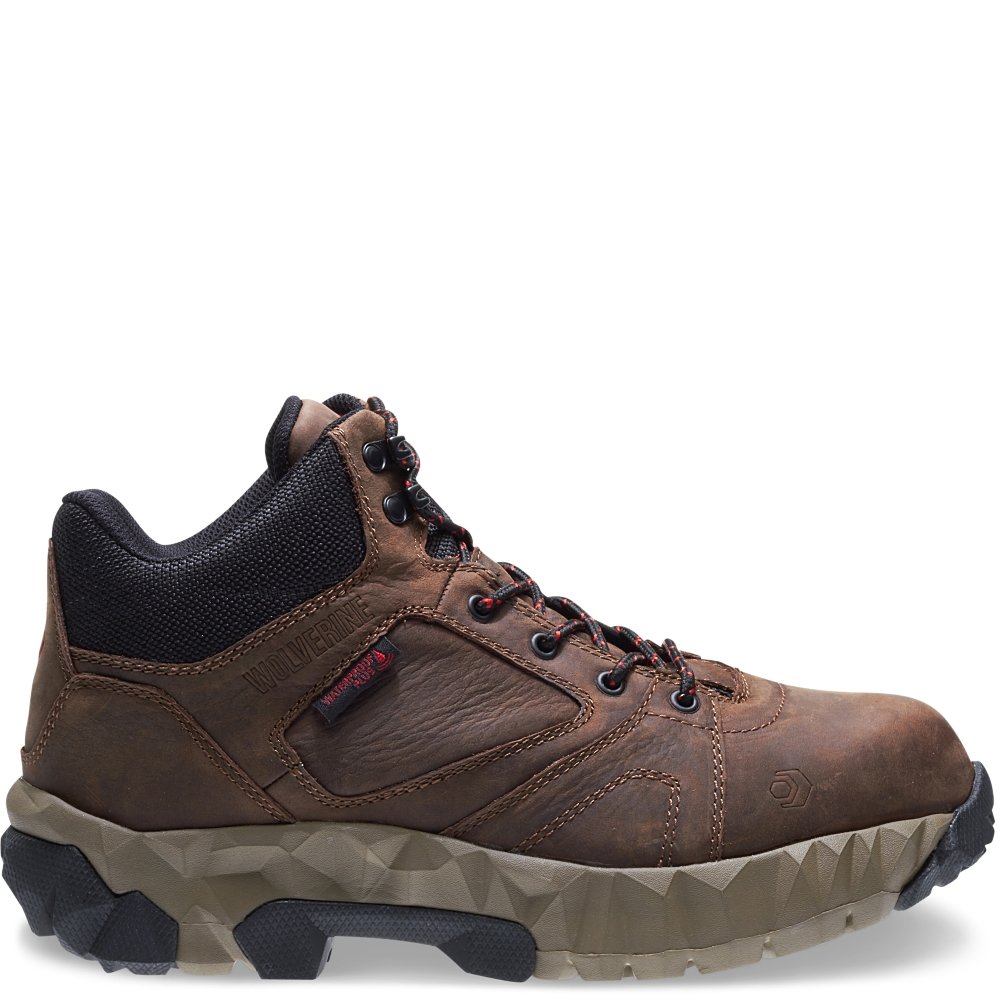 Bottes de travail Wolverine Gravity en cuir imperméable et bout composite