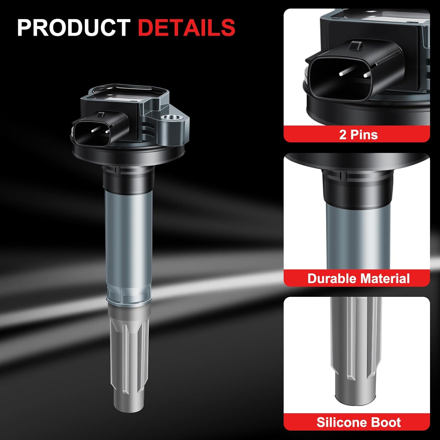 High Performance UF622 Ignition Coil Pack Fits for Ford F-150 2011-2016, Mustang 2011 2012 2013 2014 2015, 2.3L/3.7L/5.0L/5.2L/5.4L/5.8L-engine, Set of 8 Replaces BR3Z12029A DG542 522197 U5178