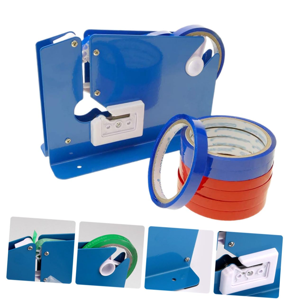 Klebebandabschneider Spender 12mm aus Eisen, Blau, 9 Stück