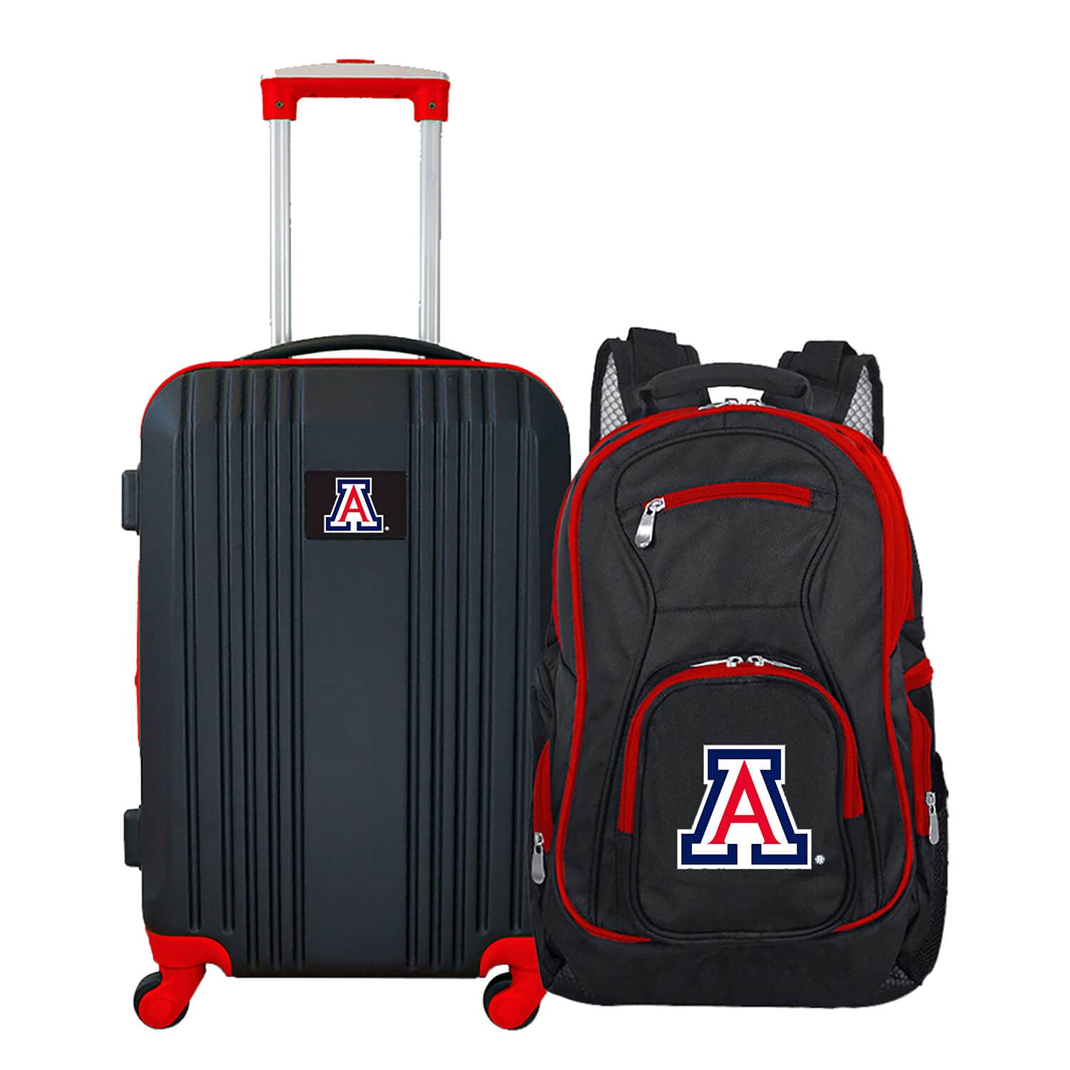 Denco University of Arizona Wildcats 2-Piece Luggage Set, Includes 21-inch Two-Tone Hardcase Spinner and 19