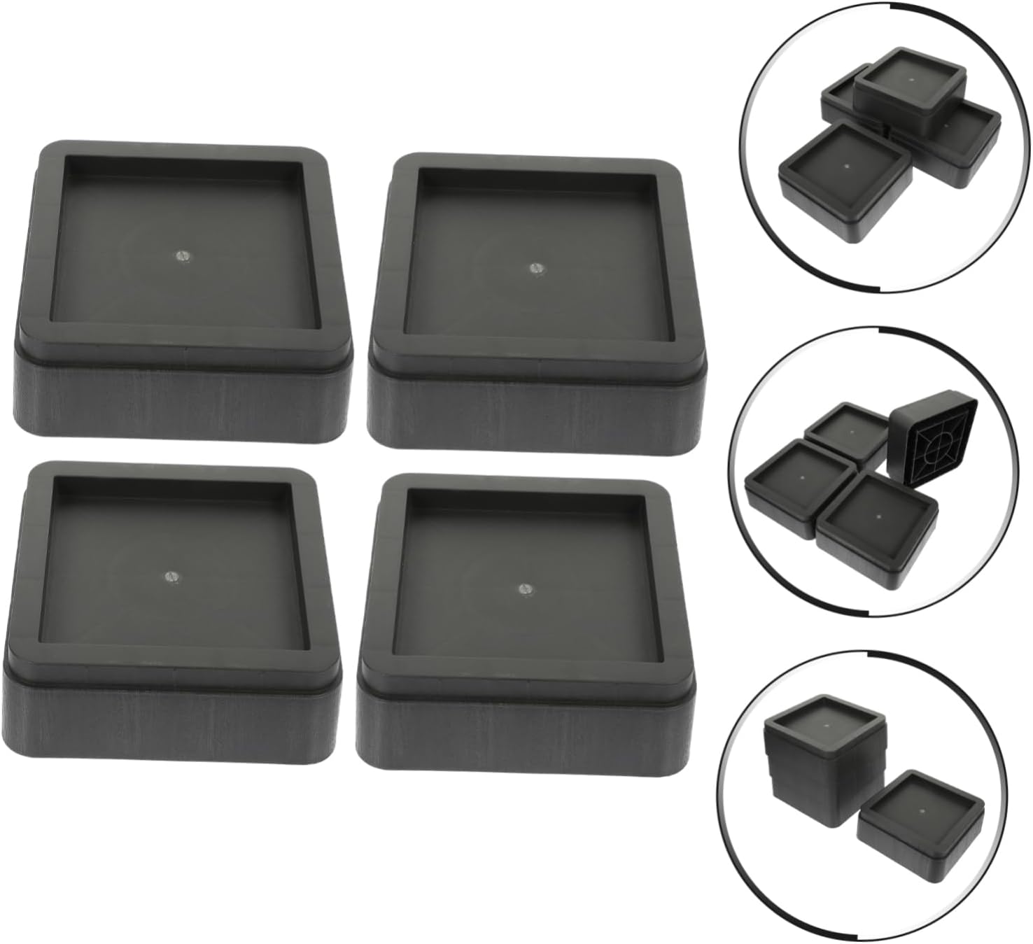 4pcs Bed Furniture Risers High Mattress Lifter Non-Slip Pads Tables Heightening Chairs Bed Foot Mat