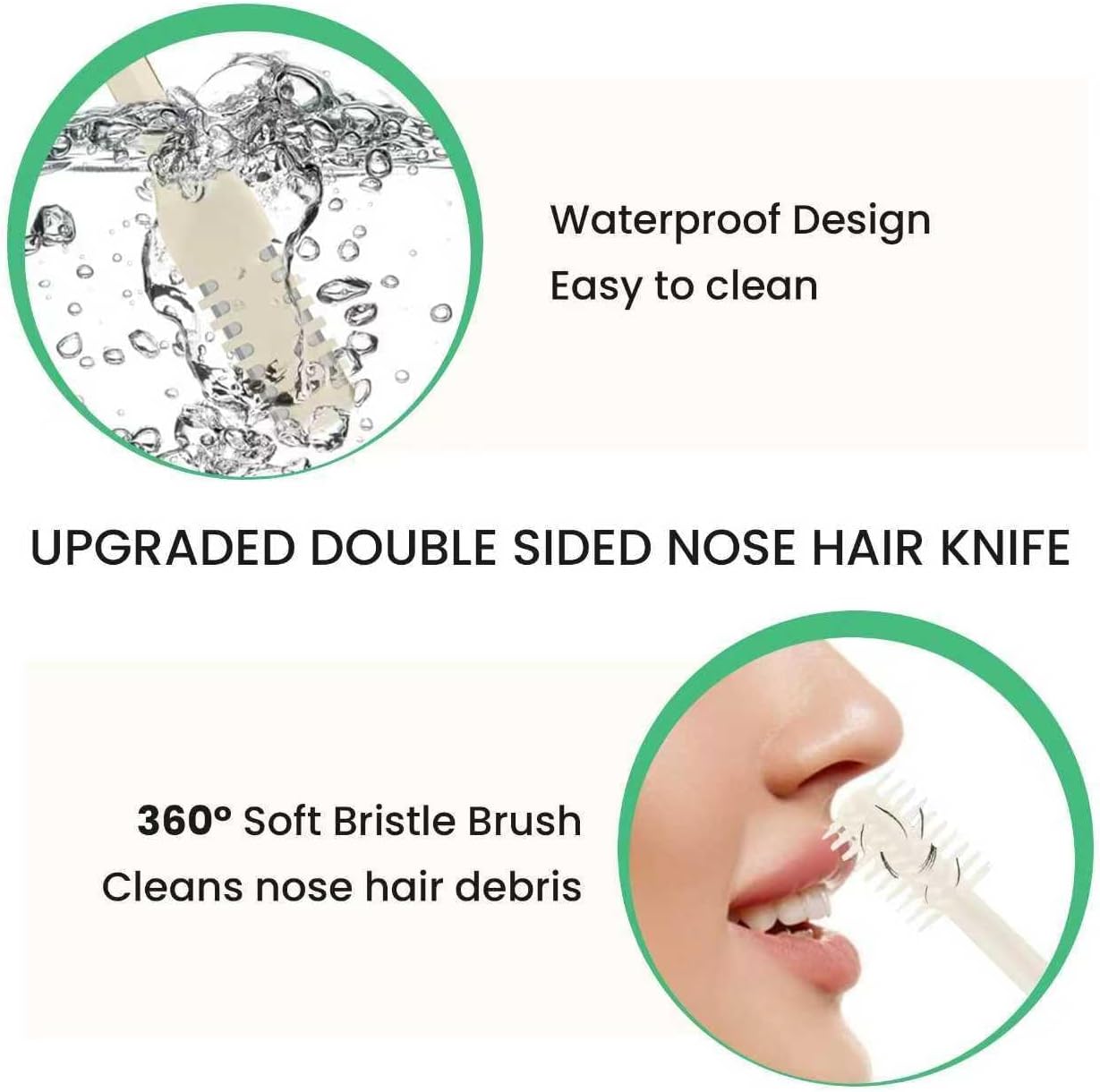 Nasal Hair Cutter – Double-Sided Manual Nose Hair Trimmer for Men & Women, Portable Razor & Remover, Safe Stainless Steel Nose Hair Knife for Travel & Daily Grooming (Blue, 6 pcs)