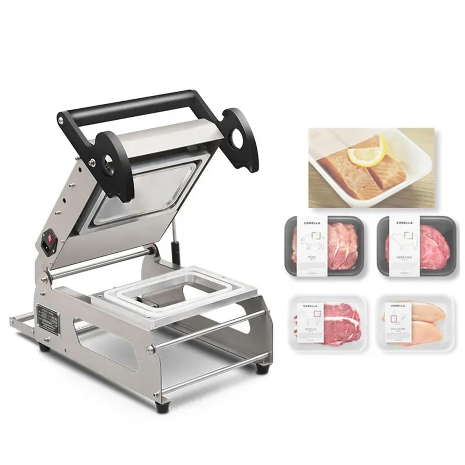 Macchina Sigillatrice a Caldo per Vassoi di Cibo, Macchina Confezionatrice Sigillatrice a Pressione Manuale, con Controllo della Temperatura per Torte, Bento