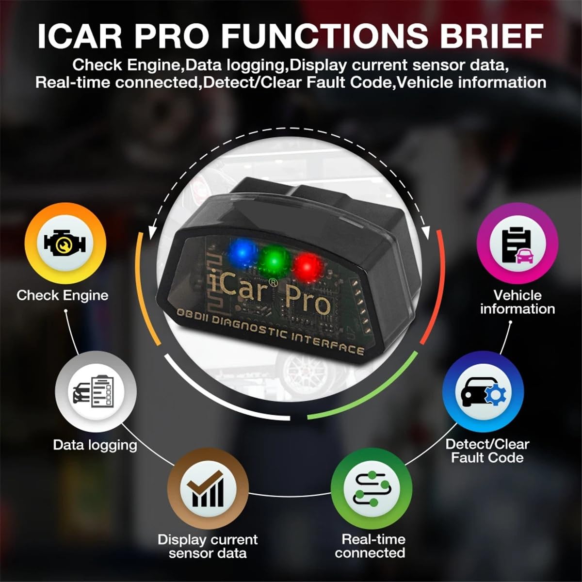 ICar Pro WIFI OBD2 skaner narzędzie do skanowania czytnik kodów kompatybilny z Bluetooth 4.0 dla Android/iOS samochodowe narzędzie diagnostyczne PK ICAR2 V1.5