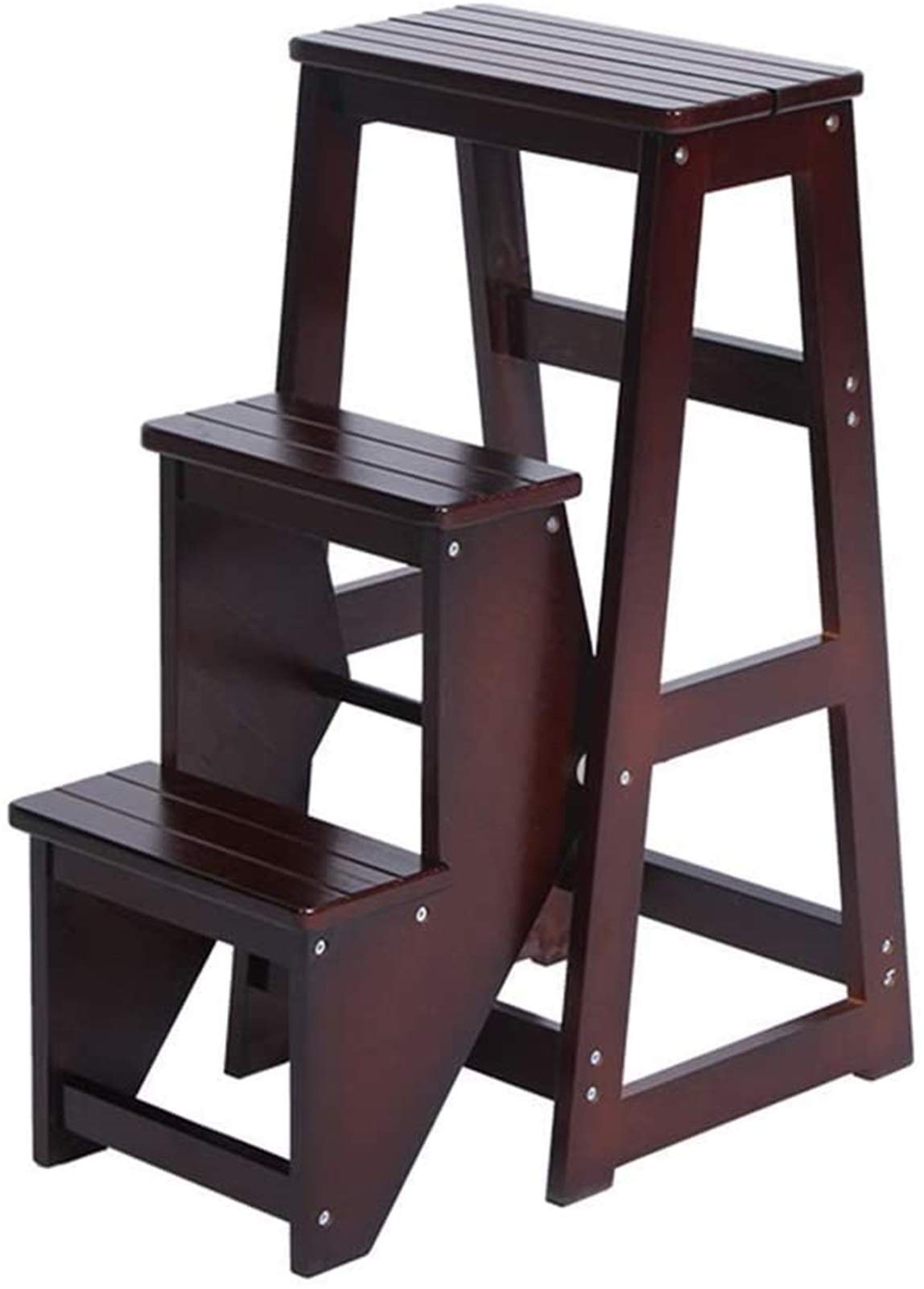 Taburete de escalones portátil de madera para organizar los libros en tu biblioteca familiar