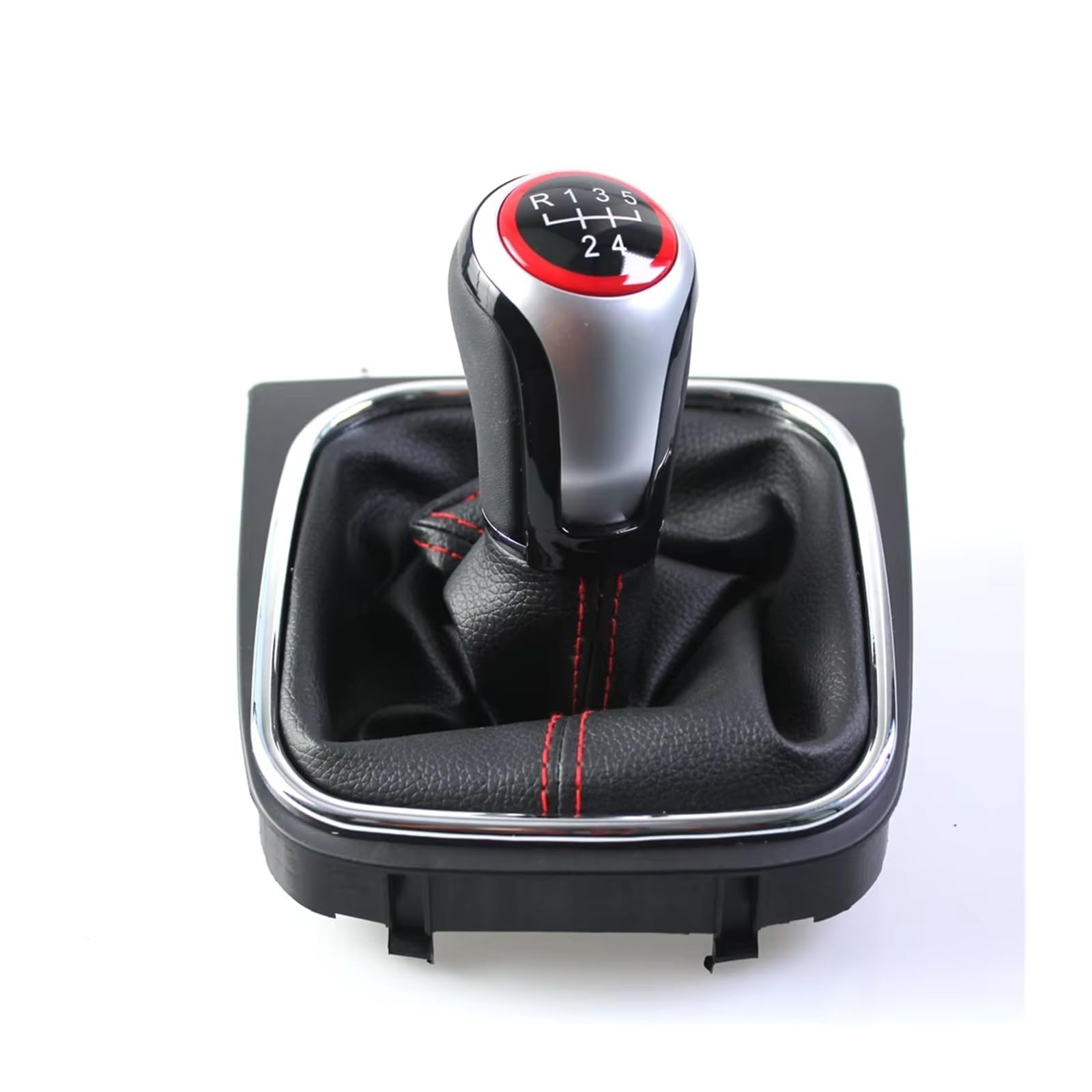 ZhanNuoBHd for VW for MK5 for MK6 for Jetta for Scirocco with Leather Gaiter Boot Cover Collar MT Speed Gear Shift Knob Stick Shifter Lever Knob(5 Speed)