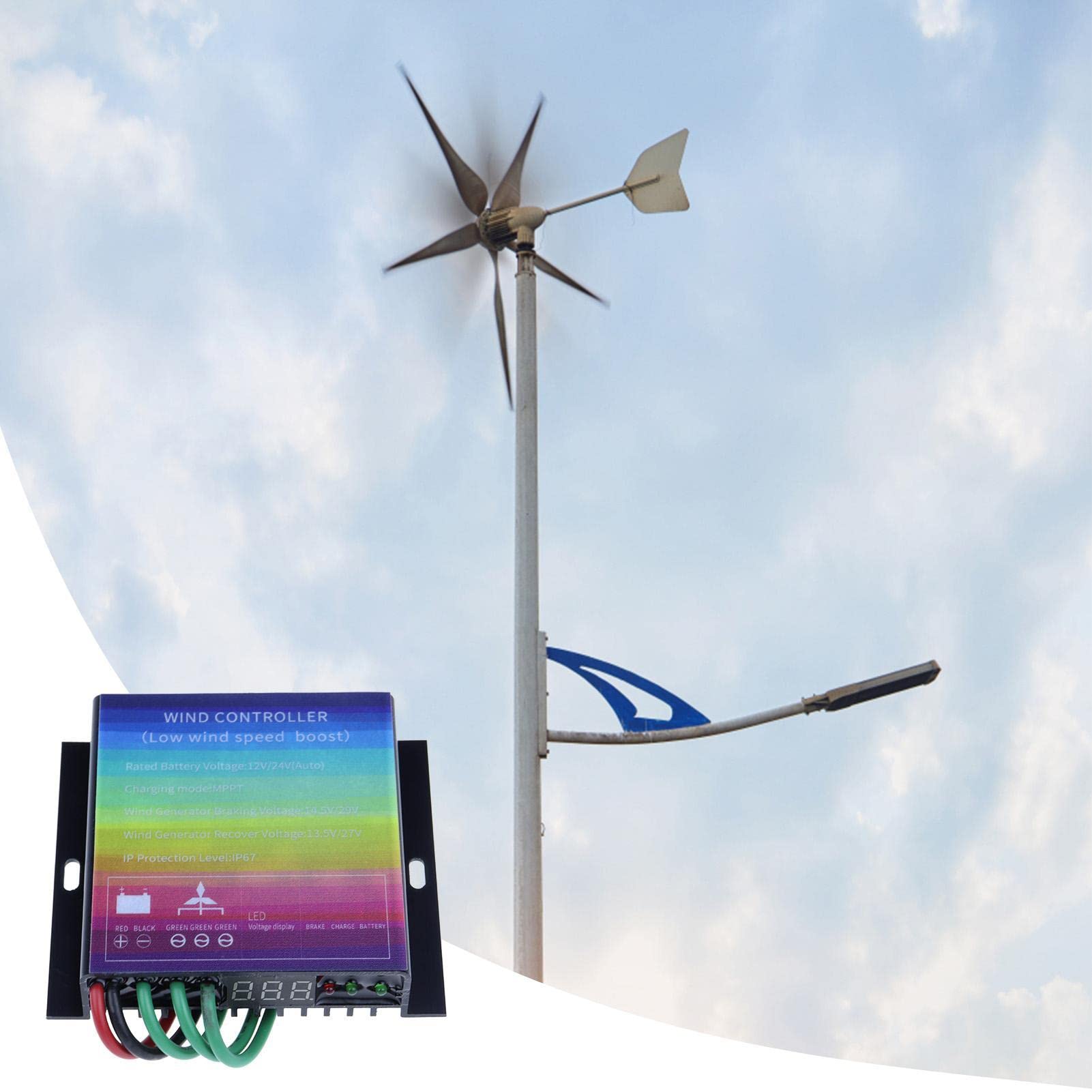 風力コントローラー　12/24v/800w 電圧モニター付き Amazon | 風力発電コントローラ、家庭用風力発電機コントローラ、過