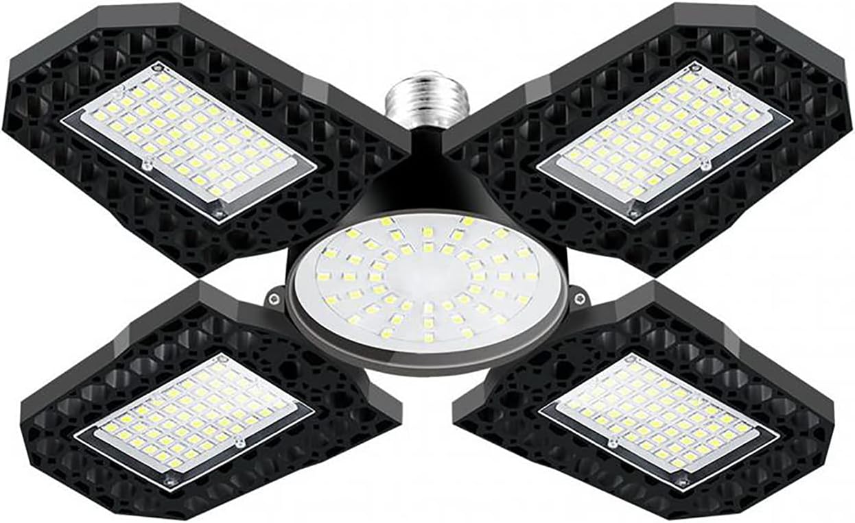 E27 LED Garage Light 100W 85-265V Foldable Garage Ceiling Lamp 6000K Daylight Deformation Commercial Indoor High Bay Light