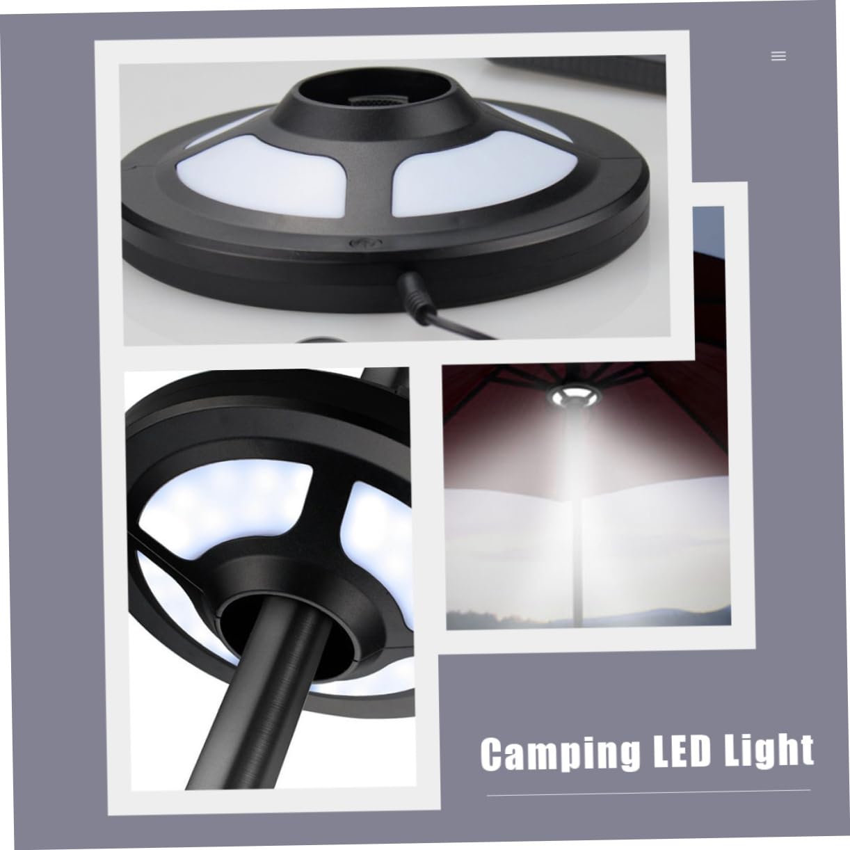 Lampada LED per Ombrellone Multifunzione da Campeggio per Esterno