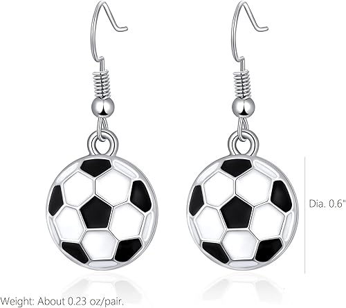 Miniatura 5 de Aretes colgantes de pelota deportiva aretes de fútbol, baloncesto, fútbol, voleibol, béisbol para mujeres fanáticos