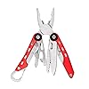 Amazon Basics 10-in-1 Stainless Steel Multitool Safety Lock with Nylon Sheath, Red