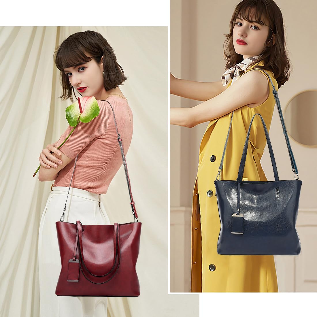 ALARION Bolso bandolera con asa superior para mujer