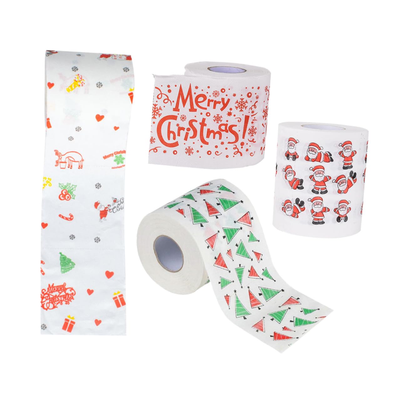 Papel higiénico navideño TOYANDONA para resolver la falta de adornos en baños de restaurantes