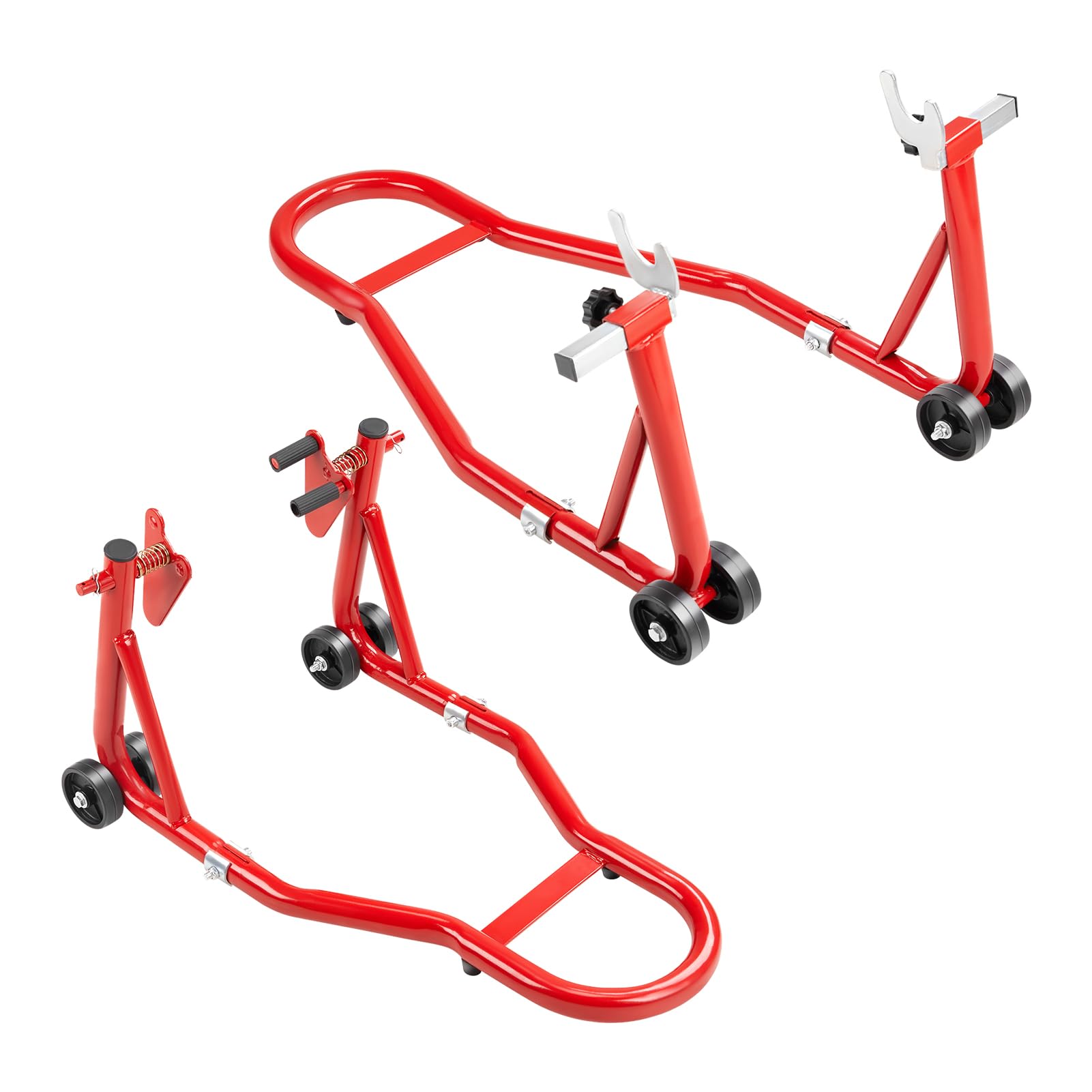 850lbs Motorcycle Stand Lift Front & Rear Combo Universal, Red