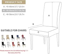 Vista 2 de SearchI - Fundas de silla para comedor, fundas de asiento elásticas, protectores de funda para sillas, funda lavable para sillas sin reposabrazos